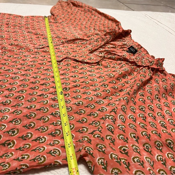 Women’s Gigio Coral Floral Long Dolman Sleeve Peasant Boho Oversized Top Size L - Picture 12 of 14